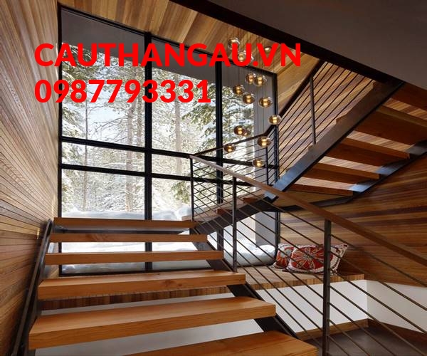 Cầu thang xương cá hiện đại